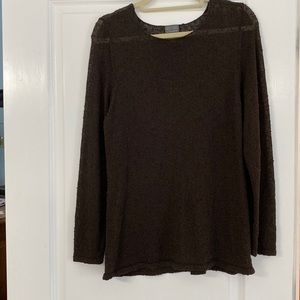 Olive green sweater top.  Slightly see through.